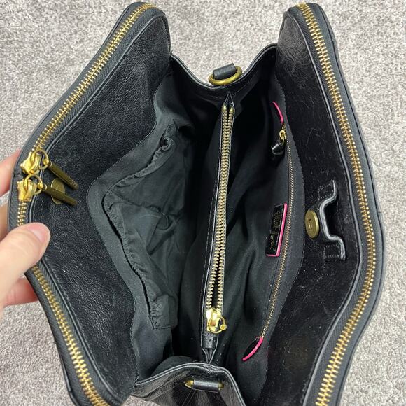 Elliott Lucca Genuine Leather Black Satchel - Picture 5 of 16